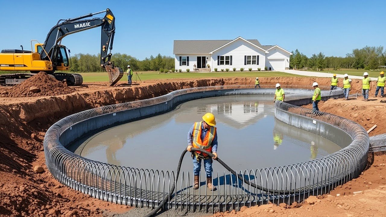 هؤلاء الرجال شيدوا بركة سباحة مذهلة في حديقة منزلهم… من الفكرة الأولى حتى ال