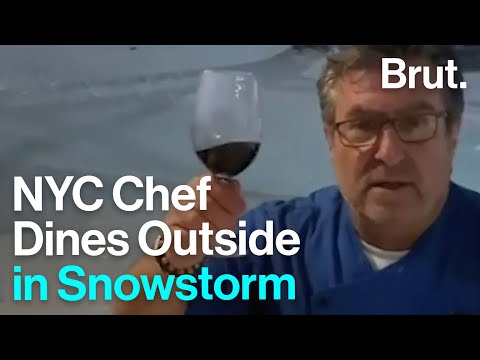 New York City Chef Dines Outside in a Snowstorm