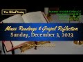 Today's Catholic Mass Readings & Gospel Reflection - Sunday, December 3, 2023