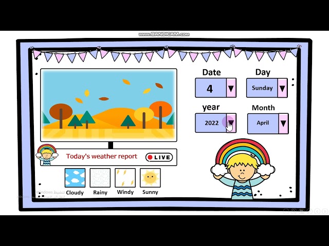 رزنامة الكترونية  E + حالة الطقس   (أولاد)