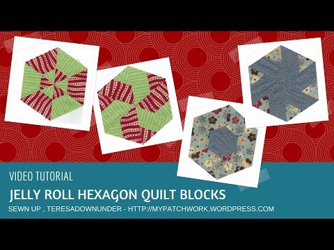 Video tutorial: Jelly roll hexagon quilt blocks