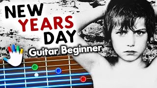 New Year's Day Guitar Lessons for Beginners U2 Tutorial | Easy Chords + Backing Track
