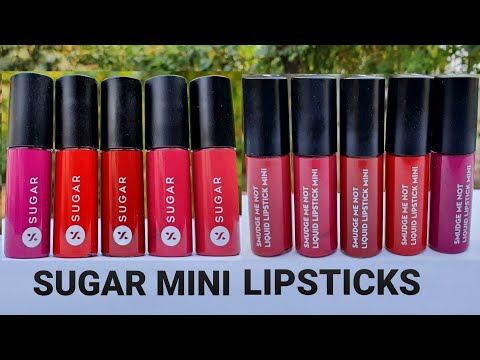 SUGAR smudge me not liquid lipstick mini lip swatches | good or worst ? RARA | kissproof lipstick | Video