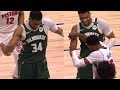 Giannis Blocks Malik Beasley Then Does His Shimmy Celly And Malik Gets Heated