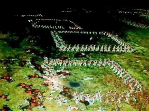 Waterloo-The French cavalry attack British Squares