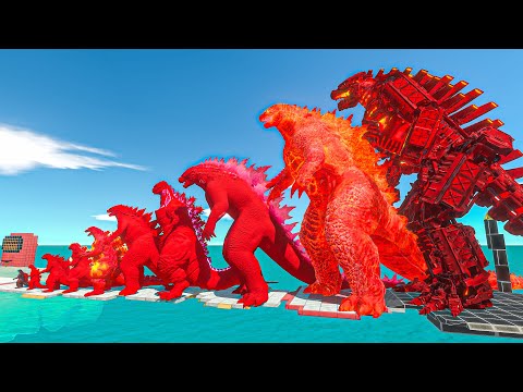 Godzilla Red Evolution vs Shimo + King Ghidorah | Smallest to Biggest