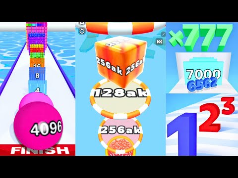 Rolling Ball Run 2048 vs Jelly Run 2048 (No Glitch) vs Number Master | Full Fall | 256ak High Score