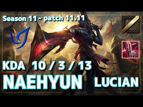 【韓国サーバー/GM】CGA Naehyun ルシアン(Lucian) VS PSG Maple アカリ(Akali) MID - Patch11.11 KR Ranked【LoL】