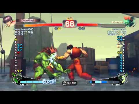 SSF4 AE: elwoodblues0985 (Guy) vs andreamene (Blanka)