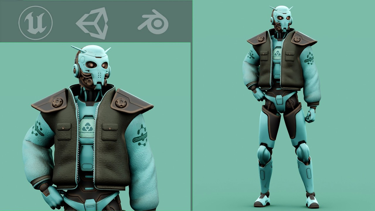 CYBORGTOPIA B-31 Auto-Rig Pro Rigged For Mixamo Unreal Engine Unity 3D Model