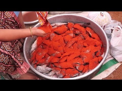 Hyderabadi Aunty Preparing 10 KG Fish Fry | Hyderabad | Indian Street Food | Hard Working Ladies
