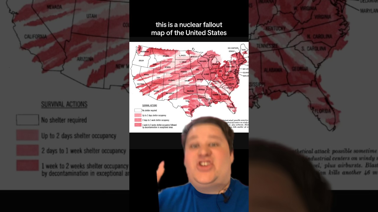 NUCLEAR FALLOUT MAP OF USA #history #usa #map #america #ww3 #nuclear #nuke #fallout