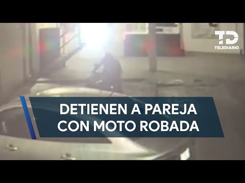 Detienen a pareja con motocicleta robada en la colonia Terminal en Monterrey