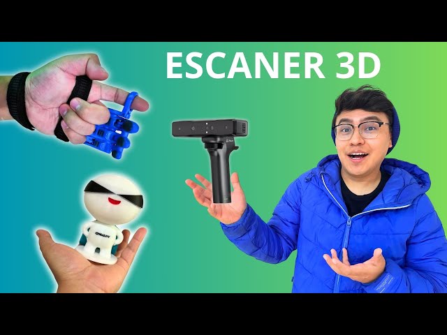 Vídeo relacionado con Escáner 3D para impresión 3D, escáner de modelos 3D portátil con precisión de alto detalle de 0,05 mm, velocidad de escaneo de 10 FPS, lentes antivibración, paquete estándar Moose Lite