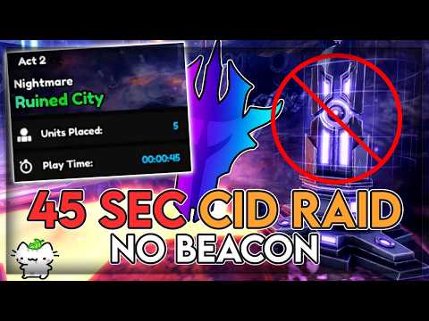 45 Seconds Cid Raid Act 2 Run (Skip Beacon) | Anime Vanguards