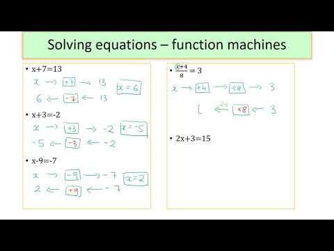 Solving equations   function machines