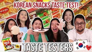 KOREAN SNACKS TASTE TEST!| Taste Testers | EP 17