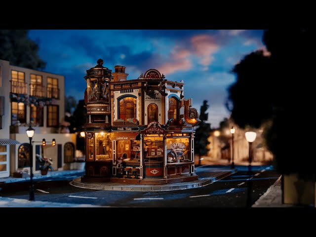 Vídeo relacionado con ROKR Puzzle 3D Madera Café en la Esquina,Maquetas para Construir Adultos,Regalos DIY Hechos a Mano para Adultos,Dream Coffee Factory,EAB02