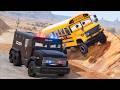 School Bus Brakes Fail Police Trucks INSANE Rescue Mission Hero Cars