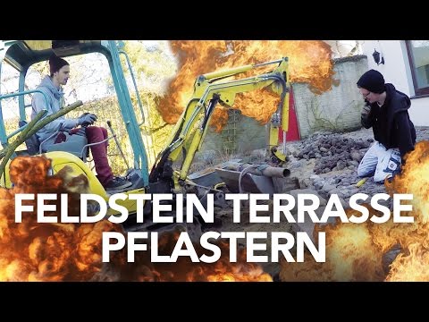 Feldstein Terrasse pflastern / Kopfsteinpflaster - Heimwerkerking Fynn Kliemann