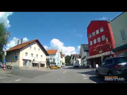 D: Kreisstadt Regen. Landkreis Regen. Kurze Fahrt durch die Stadt. September 2018