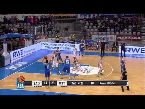 ABA Liga 2015/16 highlights: Zadar - MZT Skopje Aerodrom R24 (12.2.2016)