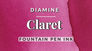 Diamine Claret Fountain Pen Ink Writing Sample 🍷 ✒️  Vibrant Fushia Pink Purple Currently Inked