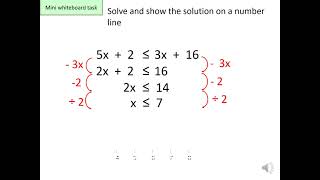 Maths - Yr10 Homework Solving inequalities