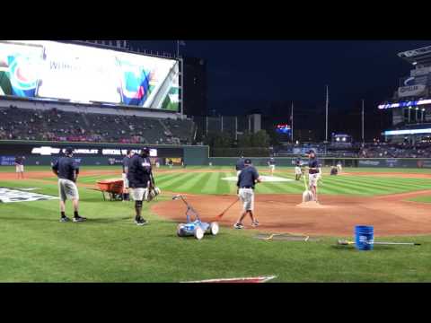 Getting the field ready for Game 7