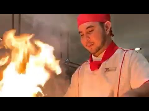 Cooking with Performance!  Kagoshima Wagyu Beef!