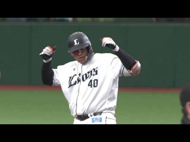 【8回裏】主砲の一打!! ライオンズ・セデーニョ 移籍後初打点となる2点タイムリー2ベースで追い上げる!! 2025年3月30日 埼玉西武ライオンズ 対 北海道日本ハムファイターズ