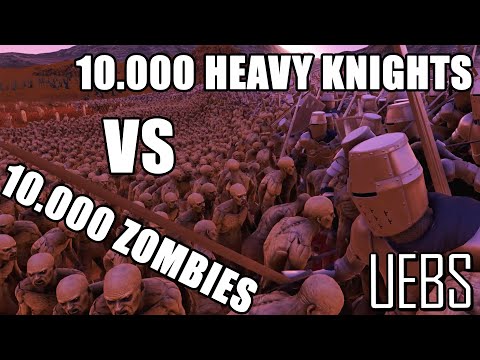 Medieval VS Evil: 10.000 Heavy Knights VS 10.000 Zombies | Ultimate Epic Battle Simulator UEBS 4K