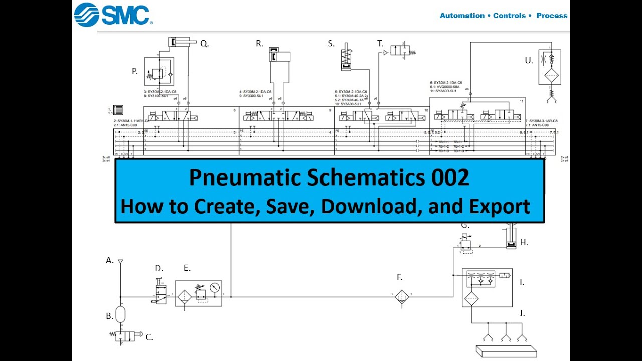 Pneumatic Schematics 002 - Create, Save, Download, Export