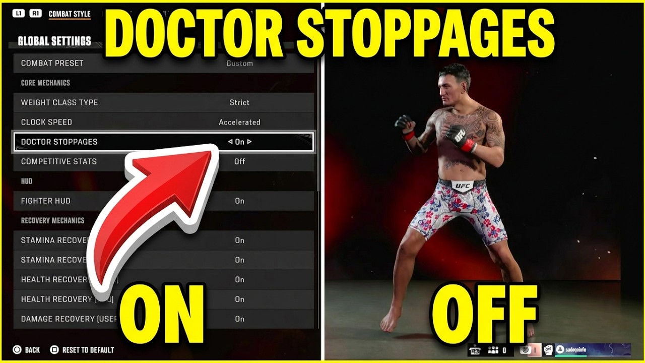UFC 6 How to TURN ON/OFF Doctor Stoppages