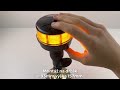 LED maják oranžový 12/24V - 64x0,5W LED / ECE R10/R65 s uchytením na tyč (ø93x157mm) - Video Youtube