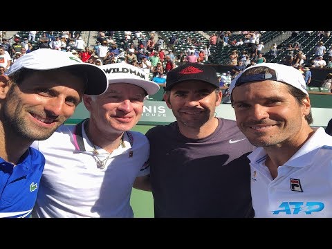Tennis - Funny Double Partners: Djokovic,Sampras vs Haas,McEnroe