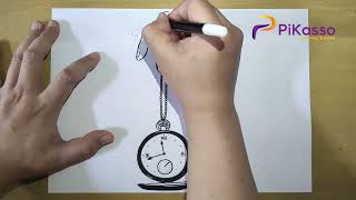 How to Draw a Pocket Watch Easy step by step