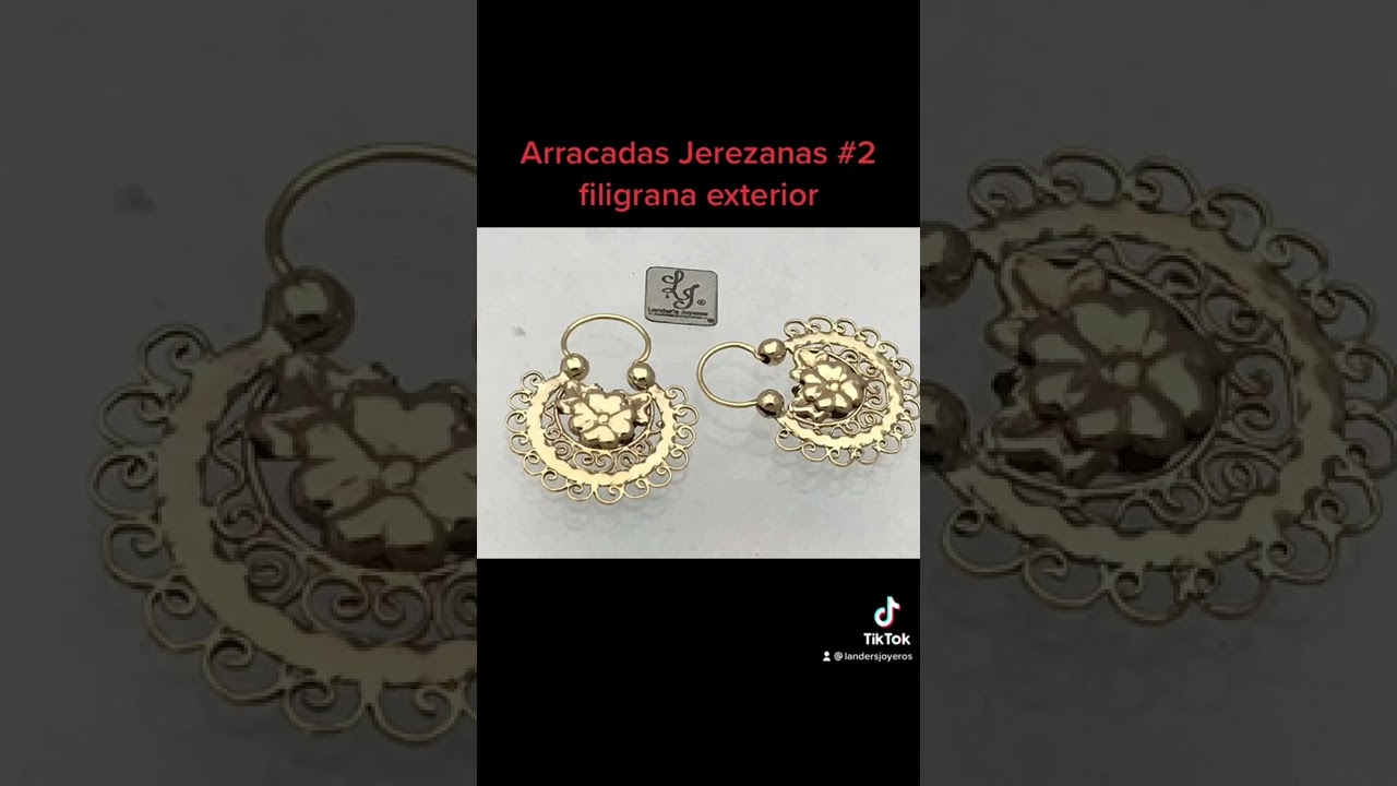 Arracadas Jerezanas #2 en oro 10k, filigrana en cuerpo exterior.