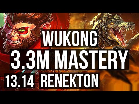 WUKONG vs RENEKTON (TOP) | 3.3M mastery, 600+ games, 2/1/3 | NA Master | 13.14