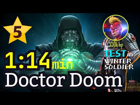 5* Doctor Doom 5 Rank, No boost 74 sec | Winter Soldier 550k hp #mcoc