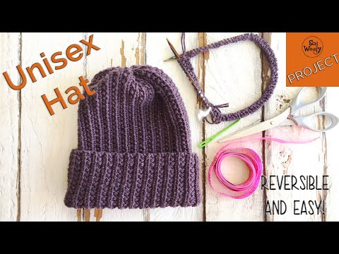 Easy Unisex Hat knitting pattern: Reversible and...