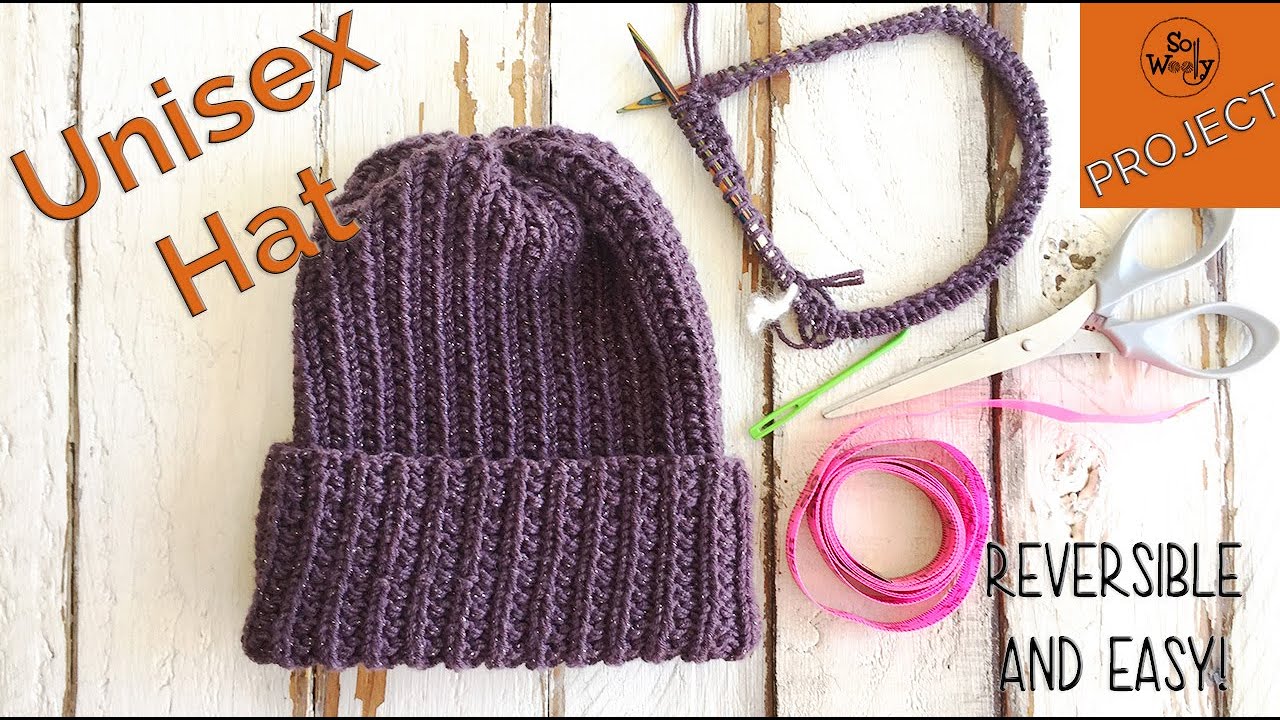 Easy Unisex Hat knitting pattern: Reversible and seamless (for the whole family) - So Woolly