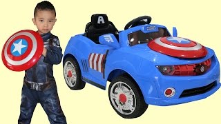 Marvel Avengers Captain America Kids Electric Ride On Car 6V Battery Powered Unboxing Ckn Toys