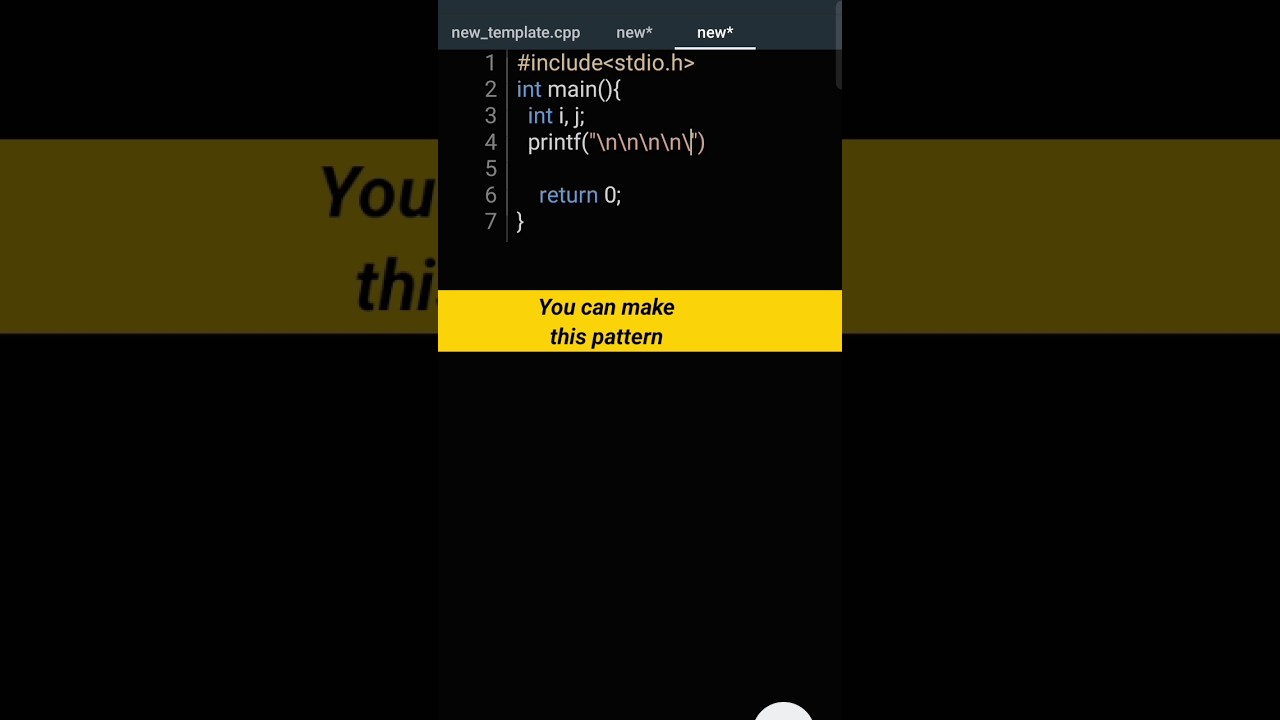 you can make this pattern 6 | c language for beginners