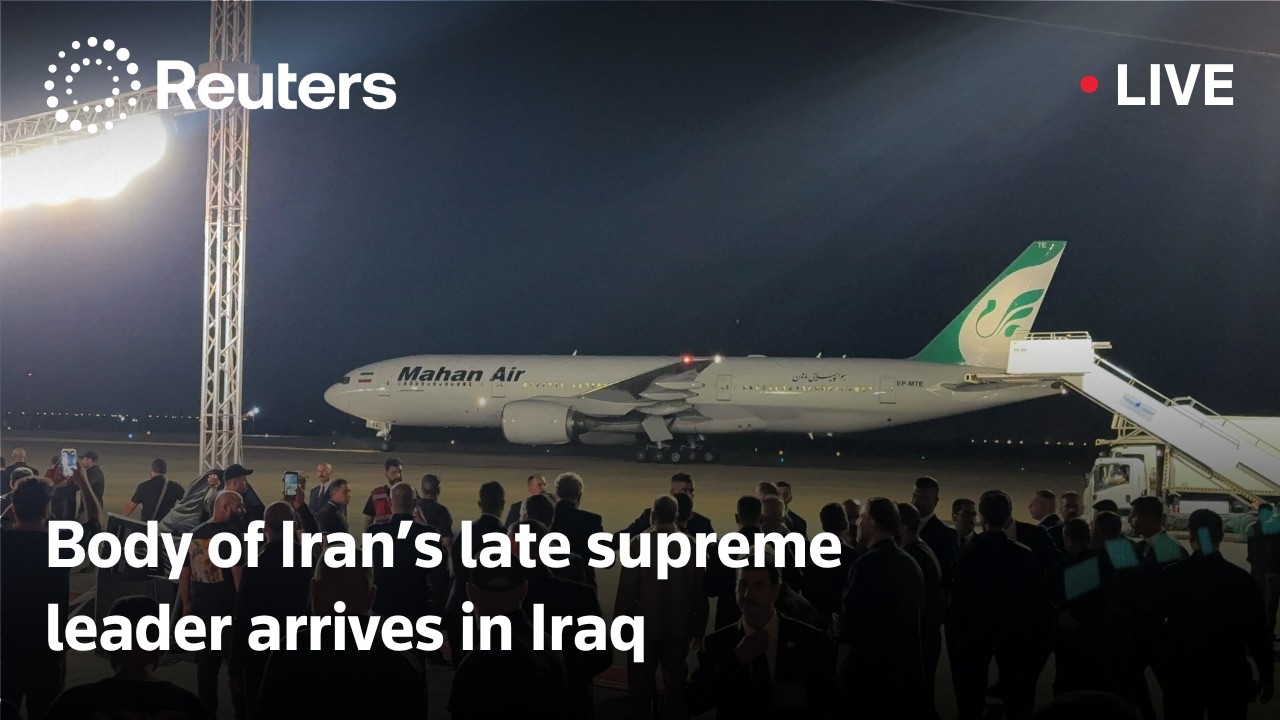 Video | LIVE: Body of Iran's late Supreme Leader Khamenei arrives in Iraq