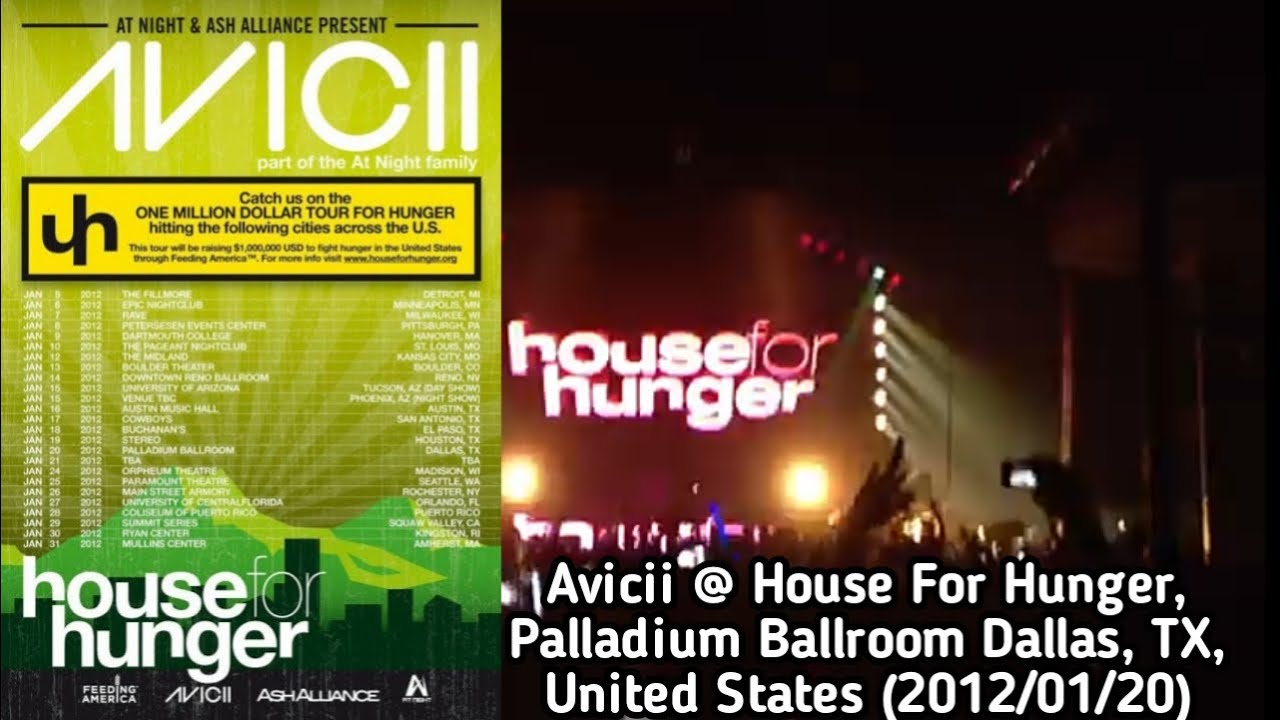 Avicii @ House For Hunger Tour, Palladium Ballroom Dallas, TX, United States (2012/01/20)