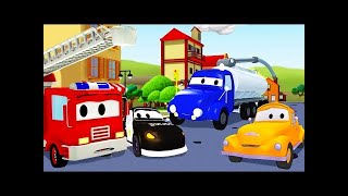 森の火事そして, 消防車とパトカーのカーパトロール|子供向けのカー＆トラックアニメ