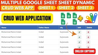 WEB APP Multiple Google Sheets CRUD | CRUD WEB APP | Mutli sheet crud web app | B11