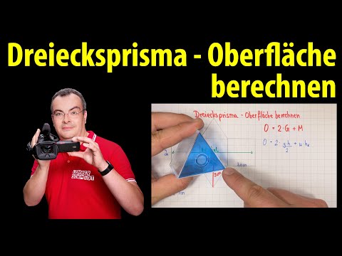 Triangular prism - calculate surface area | simply explained by Lehrerschmidt
