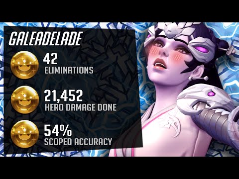 Gale Top 500 Widow and Soldier 76 - 42 elims! [ Overwatch Season 26 Top 500 ]